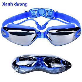 Kính bơi nam nữ tráng gương cao cấp có bịt tai - Kính bơi chống tia UV, chống sương mù thiết kế chống trơn trượt, co giãn - Hàng chính hãng D Danido