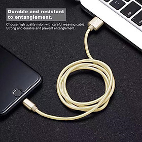 Mua Dây cáp sạc nhanh dòng 2.1 A  truyền dữ liệu dây bện dù siêu bền  chống rối USB-A to IP- Hàng chính hãng