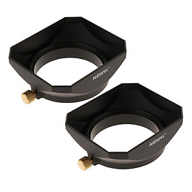 2x 49mm Lens Hood Square for DSLR Mirrorless Camera Protector Accessory Kit