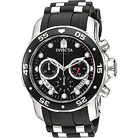 Invicta Men's 'Pro Diver' Quartz Stainless Steel and Silicone Watch, Color:Black (Model: 21927)