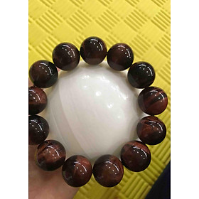 CHIẾC VÒNG ĐÁ MẮT HỔ ĐỎ NÂU TỰ NHIÊN CUNG SANH 16LY NAM MẠNG HỎA THỔ KIM