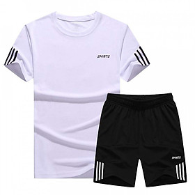 Men's Short Sleeve Sports Running Clothing Set Fitness T-Shirt Shorts 2 Piece Set