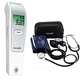 Nhiệt Kế Hồng Ngoại Đo trán Microlife FR1MF1 ( Tặng kèm Bộ huyết áp cơ Microlife - AG1-20 )