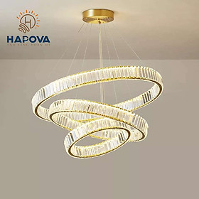 Đèn Thả Trần Không Gian Led HAPOVA HILDA 3095 Pha lê K9 Cỡ 40-60-80cm