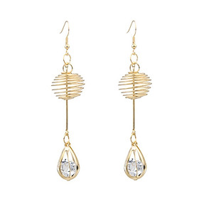 Womens Gold   Crystal Drop Hook Earrings Wedding Party Flower Earrings