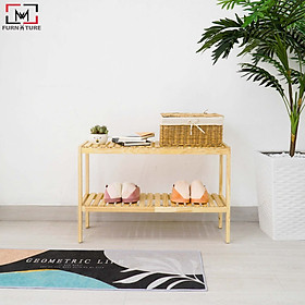 Mua Kệ Để Dép Đa Năng - Bench 2F - Màu Tự Nhiên - Thiết Kế 2 Tầng - Kiểu Dáng Hiện Đại - Có 3 Kích Thước Để Lựa Chọn