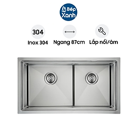 Chậu Rửa Chén 2 Ngăn Inox Hafele HS21-SSN2S90 567.94.030 - Hàng Chính Hãng