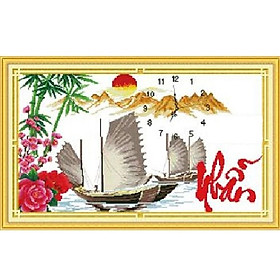 Mua Tranh thêu chữ thập Đồng hồ- Nhẫn (74*45cm) chưa thêu