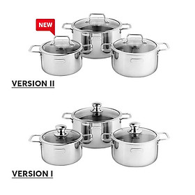 Bộ nồi Inox 3 lớp đáy liền Elmich Trimax classic 2105OL size 16,20,24cm - Hàng chính hãng