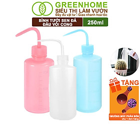 Bình Tưới Cây Greenhome, Vòi Cong 250ml, Phù Hợp Cho Sen Đá, Xương Rồng, Tiểu Cảnh Mini, Màu Sắc Ngẫu Nhiên