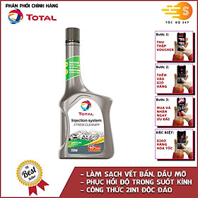 Phụ gia xúc béc xăng/dầu diesel cho ô tô Total Energies TE-IS250/ID250 250ml - làm sạch hệ thống xăng, tẩy sạch carton, kim phun, đầu xi lanh, tiết kiệm nhiên liệu