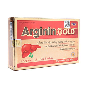Arginin Gold Giải Độc Gan - Hạ Men Gan - Bảo Vệ Chức Năng Gan – Hộp 30 và 60 Viên