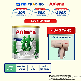 Bao bì mới - Sữa Bột Anlene Hương Vanilla (Hộp Thiếc 800g)