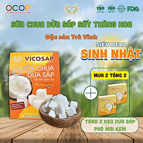 Sữa chua sấy thăng hoa VICOSAP làm từ dừa sáp it đường đồ ăn vặt healthy đặc sản Trà Vinh