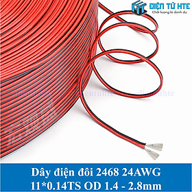 Combo 5 mét Dây điện đôi Đen đỏ 2468 24AWG 11*0.14TS OD 1.4 - 2.8mm