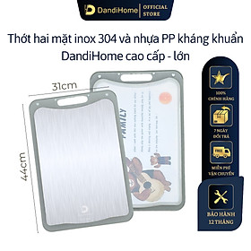 Thớt inox 304 và nhựa kháng khuẩn DandiHome cao cấp hai mặt 