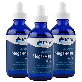 Trace Minerals Research LMM01 - Mega-Mag Liquid Magnesium, 4 Ounce (Pack of 3)