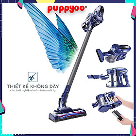 Máy Hút Bụi Cầm Tay Không Dây Gia Đình Thông Minh PUPPYOO WP536 (Blue) Loại Mini Đa Năng Lắp Pin Sạc Rời Lực Hút Mạnh 14000PA Cao Cấp Tiện Lợi Để Hút Bụi Cầu Thang Sàn Chung Cư Ô Tô Tủ Giá Sách Khe Nệm Xe Hơi Hút Sàn Hút Sofa Giường Đệm - Hàng Chính Hãng