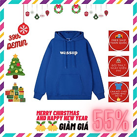 Áo nỉ Hoodie phong cách Hàn Quốc in chữ WASS UP chất NỈ COTTON lót BÔNG unisex nam nữ