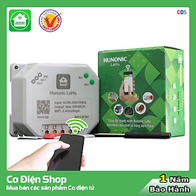 Công tắc ĐIỀU KHIỂN TỪ XA bằng điện thoại Hunonic Lahu 2 kênh 500W/kênh + Hẹn giờ thông minh | Công nghệ 4.0