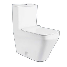 Bộ bàn cầu 1 khối nắp chữ D, kích thước 700*400*790mm, màu Glossy White, hiệu Trevi