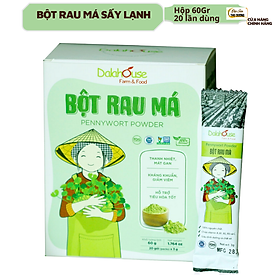 Hình ảnh Bột Rau Má hữu cơ nguyên chất sấy lạnh Dalahouse - Hộp 20 gói nhỏ 3gr định lượng sẵn cho 1 lần sử dụng - Giải độc, mát gan, thanh nhiệt cơ thể, giảm mụn, đẹp da. Kháng khuẩn, giảm viêm, hỗ trợ tiêu hóa