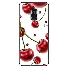 Ốp Lưng Dành Cho Samsung Galaxy A8 2018 - Mẫu Cherry Nền Trắng