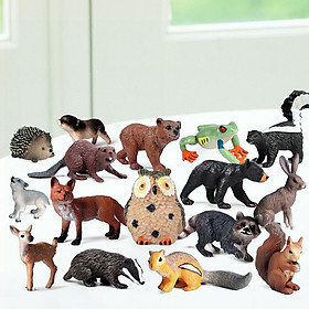 Hình ảnh Realistic Wild Forest Animals Figures Cupcake Toppers Woodland Creatures Figurines for Children