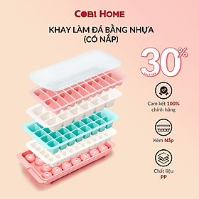 Khay đá 20 viên chữ nhật, có nắp đậy - nhiều màu