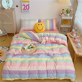 Bộ chăn ga gối cotton LIDACO PL1 - Sắc Cầu Vồng SP001361 - 1m8 x 2m - 3-11cm
