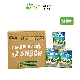 Thùng 24 hộp canh rong biển ăn liền hộp 4 gói nấu canh không bột ngọt TÂM MINH FOODS