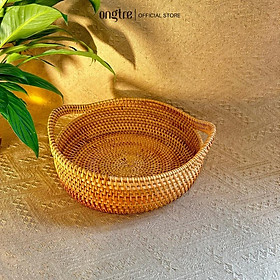 Khay Mây Guột ONGTRE Đựng Trái Cây, Decor Phòng Khách tiện lợi