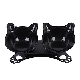 Cat Elevated Double Bowls Raised Pet Water Food Feeder Feeding for Dogs Indoor
