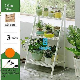 Mua Kệ để chậu hoa cây cảnh gỗ tre gấp gọn đa năng nhiều tầng 2 3 4 tầng để trong nhà ngoài trời sân vườn ban công tiện lợi