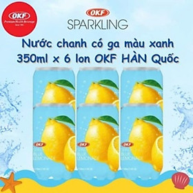 Nước chanh có ga màu xanh OKF Hàn Quốc 350ML x 6 lon