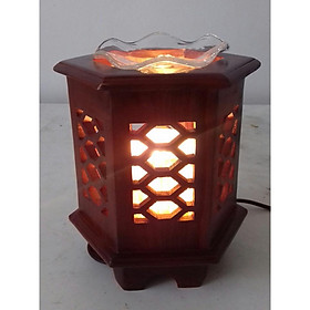 Đèn xông tinh dầu gỗ hương lục giác DLG-01