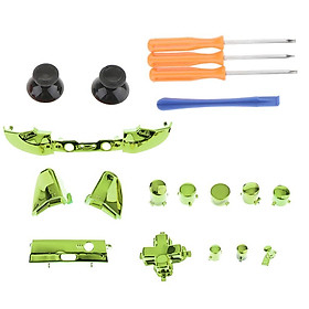 Full Button Set Bumper ABXY Mod Kits for Xbox One S Controller Chrome Green