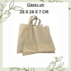 Classy Túi quai xách nhựa hoa trà chất lượng, đi shopping, làm quà tặng T1482