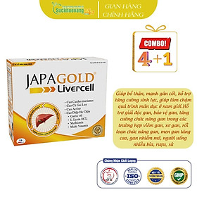 Viên uống JapaGold Livercell hỗ trợ giải độc gan, bảo vệ gan, tăng cường chức năng gan trong các trường hợp viêm gan, xơ gan, men gan tăng cao - Hộp 60 viên