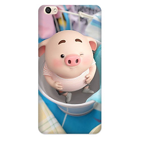 Ốp lưng nhựa cứng nhám dành cho Vivo V5 in hình Heo trong xô