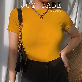 ÁO THUN NỮ TRƠN ÔM BODY CỔ TRÒN NGẮN TAY 