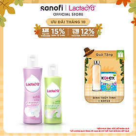 Bộ Dung Dịch Vệ Sinh Phụ Nữ Lactacyd Soft & Silky Dưỡng Ẩm 250ml + Odor Fresh Ngăn Mùi 24H 150ml