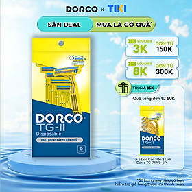 Dao Cạo Râu 2 Lưỡi Dorco TG 710YL-5P (05 Dao Cạo)