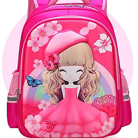 Ba lô học sinh hình Công chúa Đội Mũ xinh yêu cho bé gái