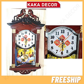 Mua Đồng hồ quả lắc tranh Phúc Lộc Thọ treo tường trang trí tết  đồng hồ quả lắc treo tường trang trí hình cây kim tiền