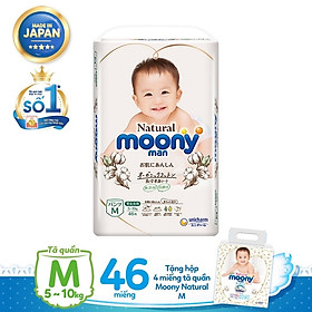 Tã quần Moony Natural M46 tặng hộp 4 miếng tã quần Moony Natural M