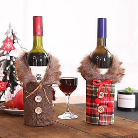 Bìa chai rượu Giáng sinh, 2 chiếc Chai trang trí chai Giáng sinh