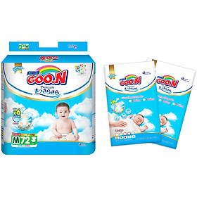 Tã dán Goon Premium cao cấp gói siêu đại M72 (7kg ~ 12kg) + Tặng thêm 10 miếng cùng size