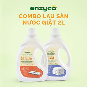 Combo nước lau sàn và nước giặt sinh học ENZYCO 2L - Chiết xuất Bồ hòn và Enzyme Dứa