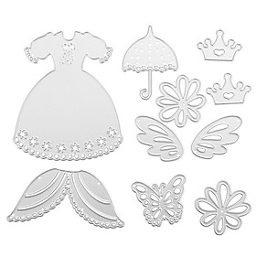 8Pcs Creative Scrapbook DIY Carbon Steel Dress Suit Embossing Stencil Cutting Die